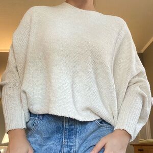 White/Ivory Slouchy Fit Chunky Knit Sweater